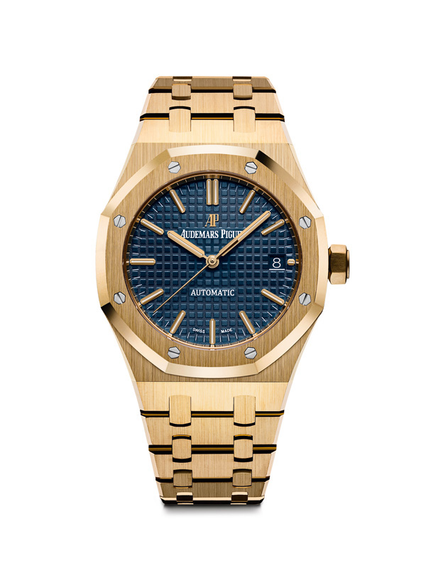 Audemars Piguet Royal-Oak fake watches with blue dials match very well with golden materials.