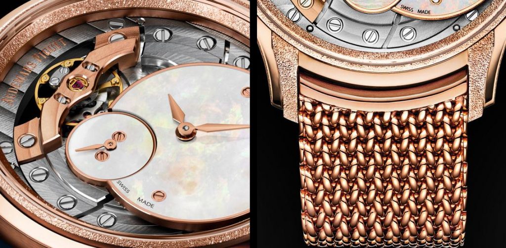 The luxury replica watches are made from 18k rose gold.