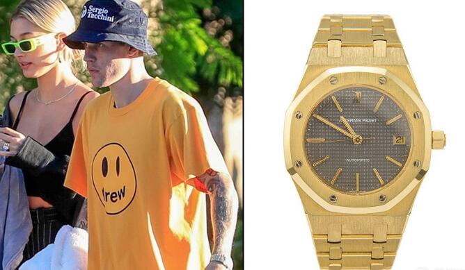 Bieber also wears this gold Audemars Piguet in daily life.